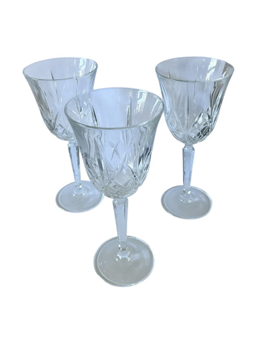 Set of 3 Marquis by Waterford Brookside Wine Goblets 8.25in Crystal Stems